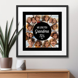 12 Foto Funky Photo Collage - We houden van je oma Poster