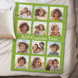 12 Foto: Instagram Collage Lime Green Background Fleece Deken