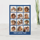 12 Foto Instagram Collage met blauwe achtergrond Kaart (Voorkant)