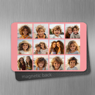 12 Foto Instagram Collage met Coral Background Magneet