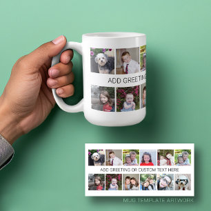 12 Foto Instagram Collage met één regel tekst Koffiemok