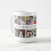 12 Foto Instagram Collage met één tekstregel Koffiemok (Voorkant links)