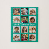 12 Foto Instagram Collage met groene achtergrond Legpuzzel (Verticaal)