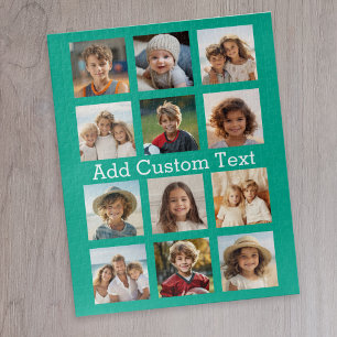 12 Foto Instagram Collage met groene achtergrond Legpuzzel