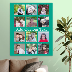 12 Foto Instagram Collage met groene achtergrond Poster