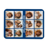 12 Foto Instagram Collage met marineachtergrond Magneet (Horizontaal)