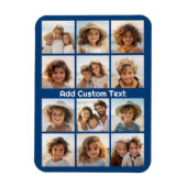 12 Foto Instagram Collage met marineachtergrond Magneet (Verticaal)