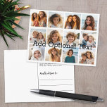 12 Foto Instagram Collage met witte achtergrond Briefkaart<br><div class="desc">Voeg je favoriete afbeeldingen toe aan deze leuke sjabloon. U kunt de foto's van het Instagram of om het even welke foto's voor dit net gebruiken.</div>