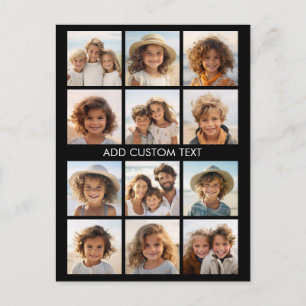 12 Foto Instagram Collage met Zwarte Achtergrond Briefkaart