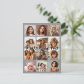 12 Foto Instagram Collage pastel grijze achtergron Briefkaart (Staand voorkant)
