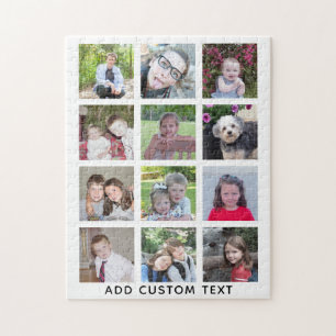 12 Foto Instagram Collage - wit met zwart type Legpuzzel