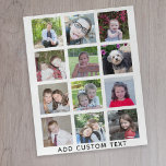 12 Foto Instagram Collage - wit met zwart type Legpuzzel<br><div class="desc">Een eenvoudig 3x4 net van 12 foto's met een plaats om het even welke tekst op de bodem toe te voegen. Een minimale zoektocht naar een geweldige fotocollage. Voeg je favoriete afbeeldingen toe aan deze leuke sjabloon. U kunt de foto's van het Instagram of om het even welke foto's voor...</div>