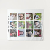 12 Foto Instagram Collage - wit met zwart type Wandkleed (Voorkant (horizontaal))