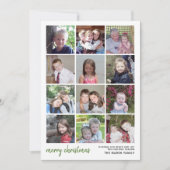 12 Foto-kerst met botanische achtergrond Feestdagenkaart (Voorkant)