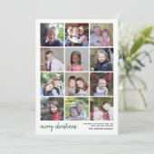 12 Foto-kerst met rode groene vlecht Feestdagenkaart (Staand voorkant)