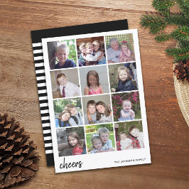 12 Foto-kerstcollage - Minimalistisch voor de kast Feestdagenkaart