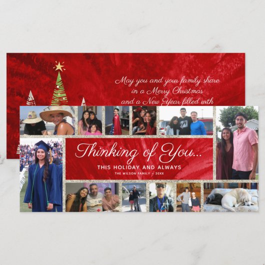 12 Foto-kerstKaart | Vakantiecollage (Voorkant / Achterkant)