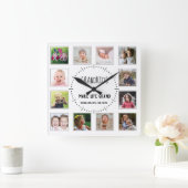 12 Foto-kleinkinderen maken het leven groots citaa Vierkante Klok (Huis)