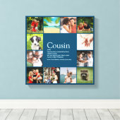 12 Foto Modern Blue Best Cousin Ever Definition Canvas Afdruk (Insitu (Houten vloer))