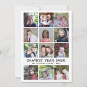 12 Foto - Okayest Year 2020 Black White Feestdagenkaart (Voorkant)