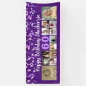 12 Foto Paarse Streamers Confetti Spandoek (Verticaal)