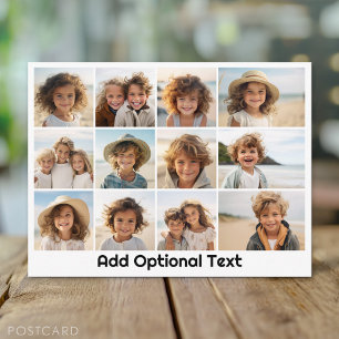 12 Foto-rastercollage - Wit - Mod-type Zwart Briefkaart