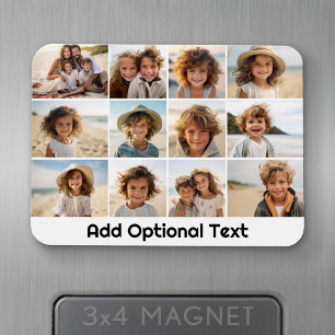12 Foto-rastercollage - Wit - Mod Type Zwart Magneet