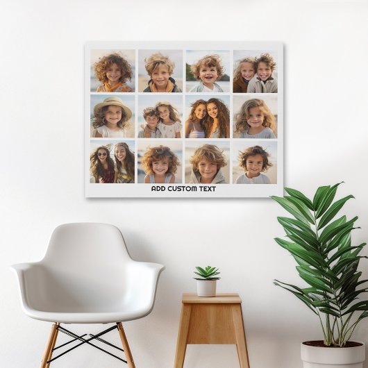 12 Foto-rastercollage - Wit - Mod Type Zwart Poster