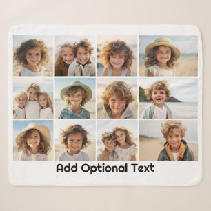 12 Foto-rastercollage - Wit - Mod Type Zwart Sherpa Deken