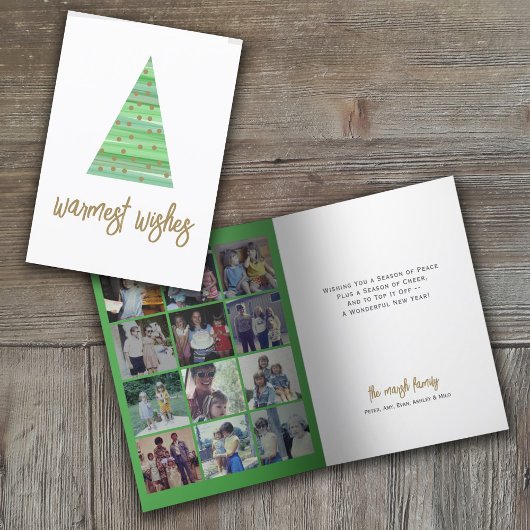 12 Foto: Warmest Wishes Christmas Tree Ornaments Feestdagen Kaart