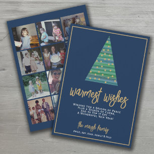 12 Foto: Warmest Wishes Christmas Tree Ornaments Feestdagenkaart