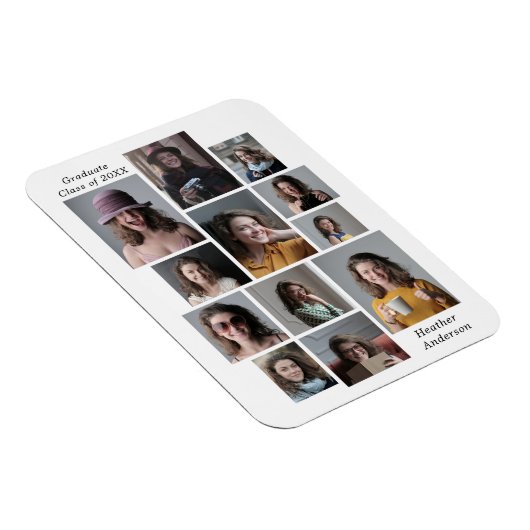12 Fotocollage Afstuderen naam Flexible Magneet (Rechterzijde)