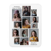 12 Fotocollage Afstuderen naam Flexible Magneet (Verticaal)