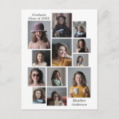 12 Fotocollage Afstuderen naamklasse 2023 Aankondigingskaart (Voorkant)