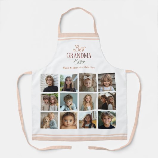 12 Fotocollage Beste oma ooit Schort (Voorkant)