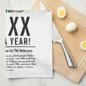 12 Fotocollage Familie Jaar in Review Modern Theedoek (Quarter Fold)