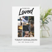 12 Fotocollage Forever Loved Funeral Program Kaart (Staand voorkant)