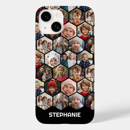 12 Fotocollage - funky zeshoek - Willekeurig patro Case-Mate iPhone Case (Achterkant)