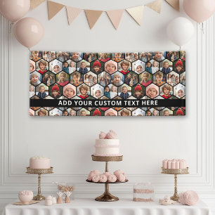 12 Fotocollage - funky zeshoek - Willekeurig patro Spandoek