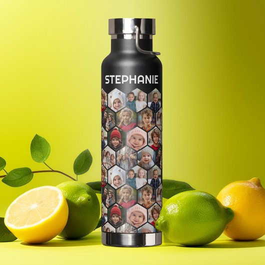 12 Fotocollage - funky zeshoek - Willekeurig patro Waterfles