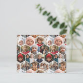 12 Fotocollage - funky zeshoekig patroon Briefkaart (Staand voorkant)