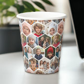 12 Fotocollage - funky zeshoekig patroon Papieren Bekers