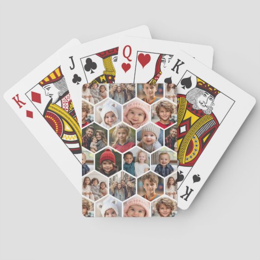 12 Fotocollage - funky zeshoekig patroon Pokerkaarten (Achterkant)