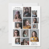 12 Fotocollage Gepersonaliseerde Afstuderen Naam & Aankondiging (Voorkant)