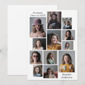 12 Fotocollage Gepersonaliseerde Afstuderen Naam & Aankondiging (Voorkant / Achterkant)