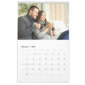 12 Fotocollage met aangepaste naam en bericht Kalender (Feb 2027)