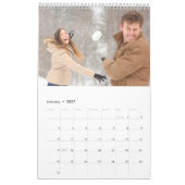 12 Fotocollage met aangepaste naam en bericht Kalender (Jan 2027)