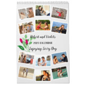 12 Fotocollage met aangepaste naam en bericht Kalender (Hoes)