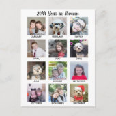 12 Fotocollage met Jaar in Review Feestdagenkaart (Voorkant)