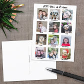 12 Fotocollage met Jaar in Review Feestdagenkaart